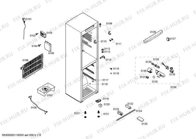 Схема №3 KG16V41TI с изображением Дверь для холодильника Siemens 00242244