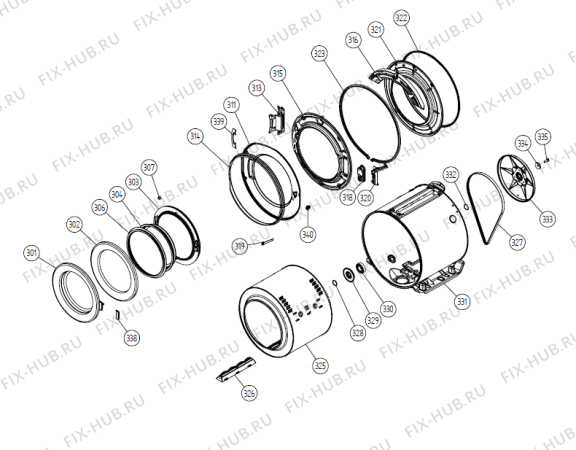 Взрыв-схема стиральной машины Asko W6903 DK   -White (335032, WM60.3) - Схема узла 03