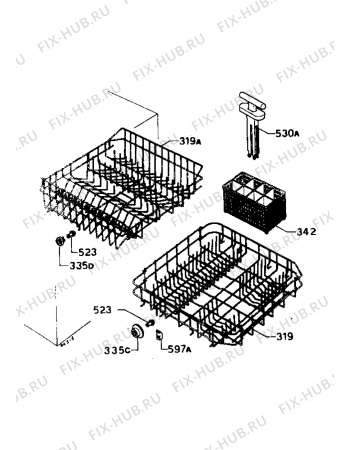 Взрыв-схема посудомоечной машины Zanussi IT45 - Схема узла Baskets, tubes 061