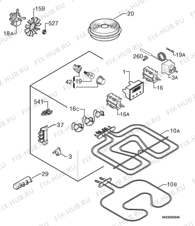 Взрыв-схема плиты (духовки) Aeg Electrolux 37006ML-WN - Схема узла Electrical equipment 268