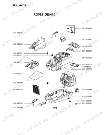 Схема №3 RO5921GB/410 с изображением Покрытие для мини-пылесоса Rowenta RS-RT3581