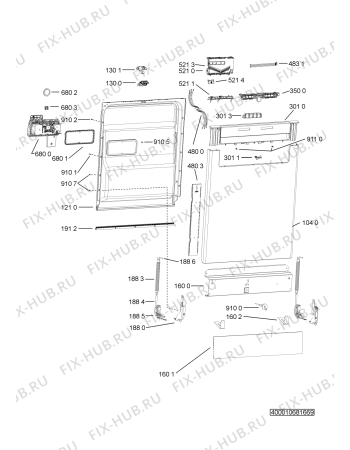 Схема №4 ADPU 603 WH с изображением Модуль (плата) управления для посудомоечной машины Whirlpool 481010704713