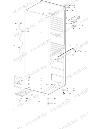 Взрыв-схема холодильника Zanussi ZFC56/48AL - Схема узла Cabinet + furniture (extra)