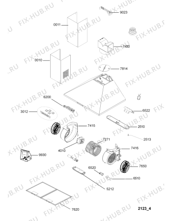 Схема №1 AKR 019/WH с изображением Панель для вытяжки Whirlpool 482000014169