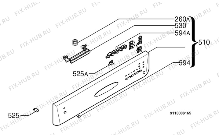 Взрыв-схема посудомоечной машины Rosenlew RW741 - Схема узла Command panel 037