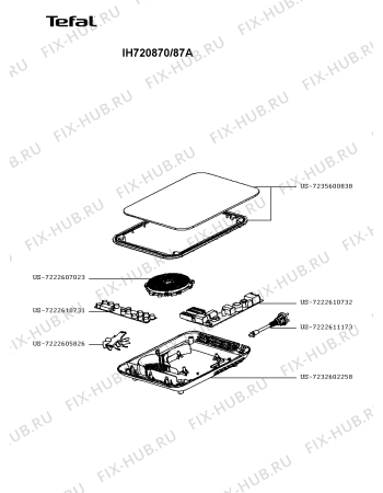 Схема №1 IH720870/87A с изображением Микромодуль для плиты (духовки) Tefal US-7222610731