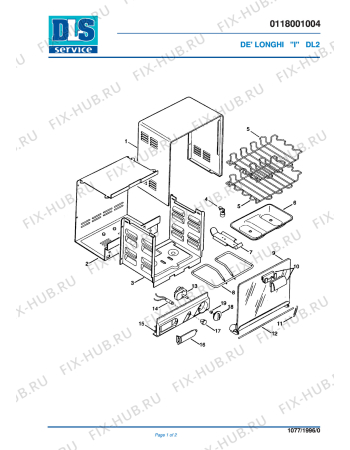 Схема №1 DL2 с изображением Основание для духового шкафа DELONGHI 607486