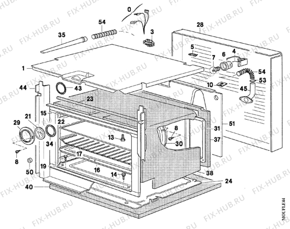 Взрыв-схема плиты (духовки) Zanussi FMP448W1 - Схема узла Electrical equipment