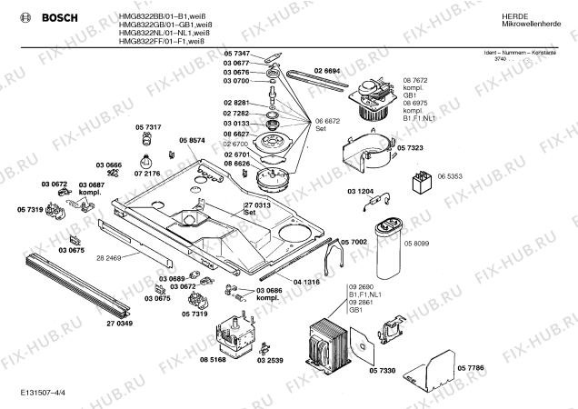 Взрыв-схема микроволновой печи Bosch HMG8322GB - Схема узла 04