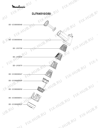 Взрыв-схема мясорубки Moulinex DJ764510/350 - Схема узла 7P004957.9P2