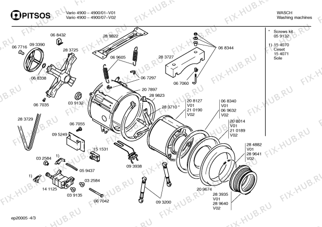 Схема №4 WFBPI03GR VARIO 4900 с изображением Инструкция по эксплуатации для стиральной машины Bosch 00517485