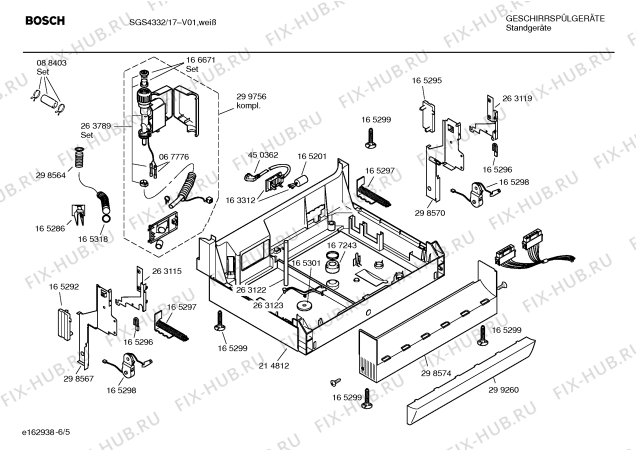 Схема №4 SGS4332 с изображением Инструкция по эксплуатации для электропосудомоечной машины Bosch 00527395