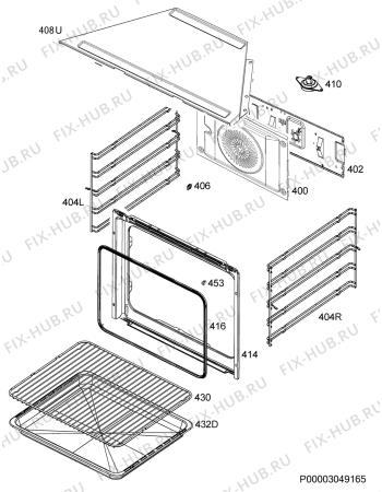 Взрыв-схема плиты (духовки) Rex Electrolux FQ73XEV - Схема узла Oven