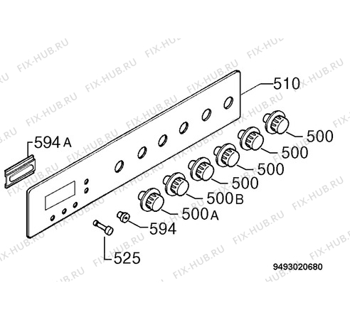 Взрыв-схема плиты (духовки) Zanussi ZHM763W - Схема узла Command panel 037