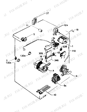 Взрыв-схема стиральной машины Electrolux WH3900 - Схема узла Electrical equipment