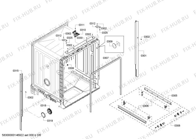 Взрыв-схема посудомоечной машины Bosch SHE4AP05UC - Схема узла 03