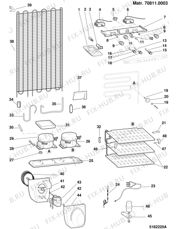 Взрыв-схема холодильника Ariston ERFV383XEU (F016840) - Схема узла