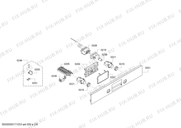 Взрыв-схема плиты (духовки) Bosch HBC33R550 - Схема узла 02