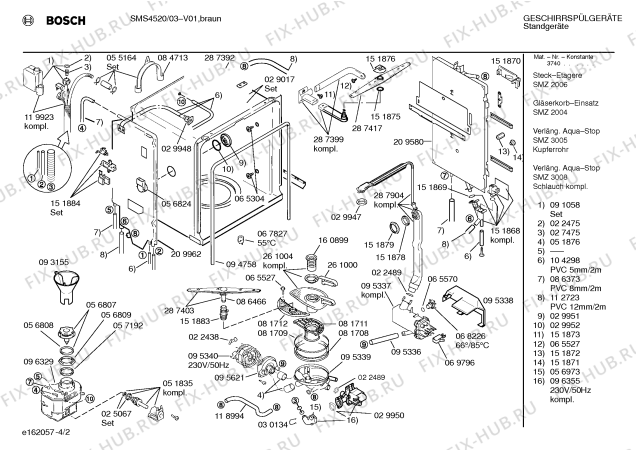 Схема №3 SMS4520 с изображением Панель для посудомоечной машины Bosch 00287555