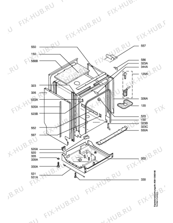 Взрыв-схема посудомоечной машины Husqvarna Electrolux QB6310X - Схема узла Housing 001