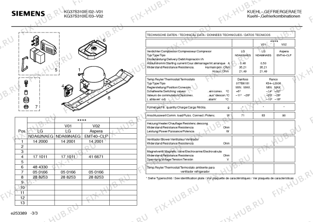 Взрыв-схема холодильника Siemens KG37S310IE - Схема узла 03