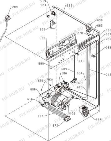 Схема №4 WA61061R (160613, PS13/06BR) с изображением Обшивка для стиральной машины Gorenje 239305