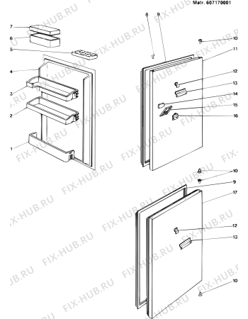 Взрыв-схема холодильника Ariston KRF280 (F003267) - Схема узла