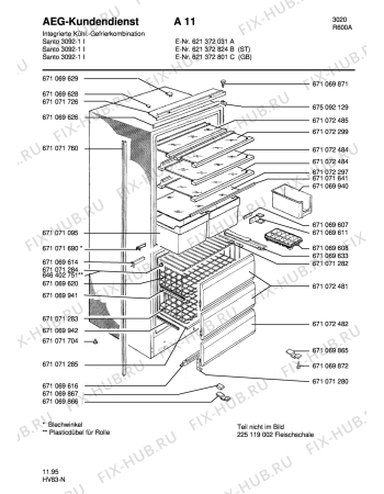 Взрыв-схема холодильника Aeg SAN3092-1 I GB - Схема узла Housing 001
