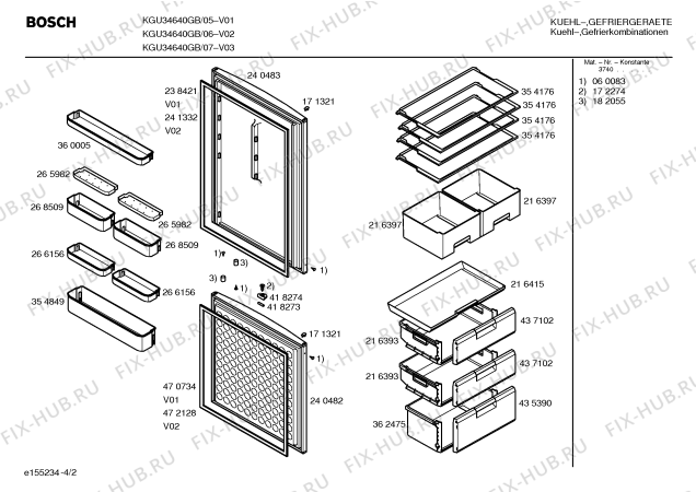 Схема №1 3KF4820 с изображением Уплотнитель двери для холодильной камеры Bosch 00470734