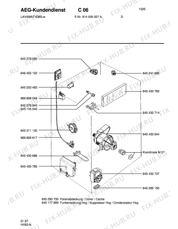 Взрыв-схема стиральной машины Aeg LAV6365 - Схема узла Electrical equipment