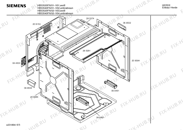 Схема №4 HB55041FN с изображением Панель для духового шкафа Siemens 00287355