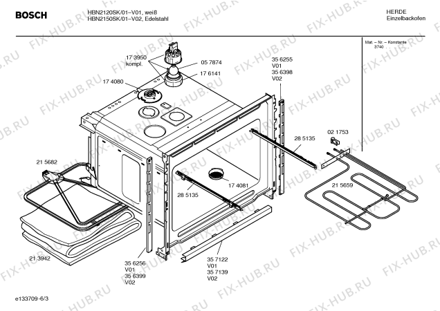 Схема №4 HBN2120SK с изображением Инструкция по эксплуатации для плиты (духовки) Bosch 00527794