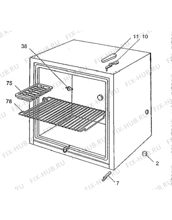 Взрыв-схема холодильника Zanussi ZVC17 - Схема узла Cabinet + armatures