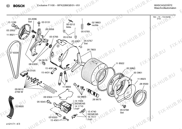 Схема №3 WFK2280GB Exclusiv F1100 с изображением Вставка для ручки для стиральной машины Bosch 00261052