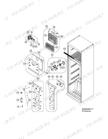 Взрыв-схема холодильника Electrolux END3380X - Схема узла Section 2