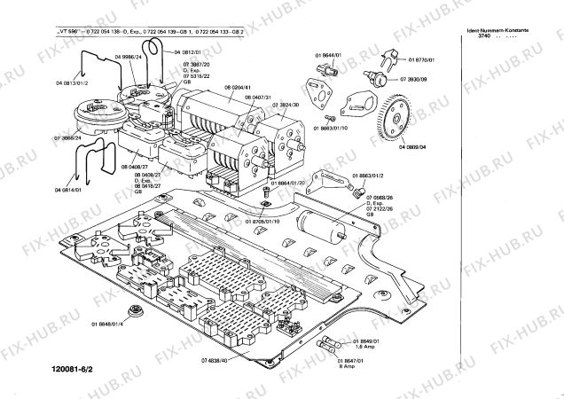Схема №3 0722054133 VT596 с изображением Переключатель для стиралки Bosch 00050613