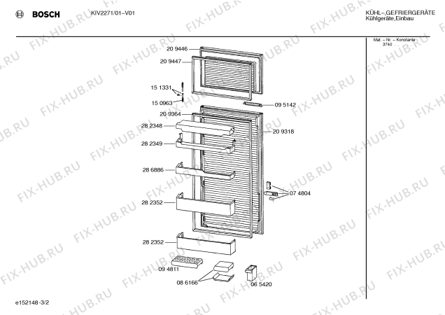 Взрыв-схема холодильника Bosch KIV2271 - Схема узла 02