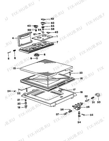 Взрыв-схема стиральной машины Zanussi ZT1044 - Схема узла Control panel and lid