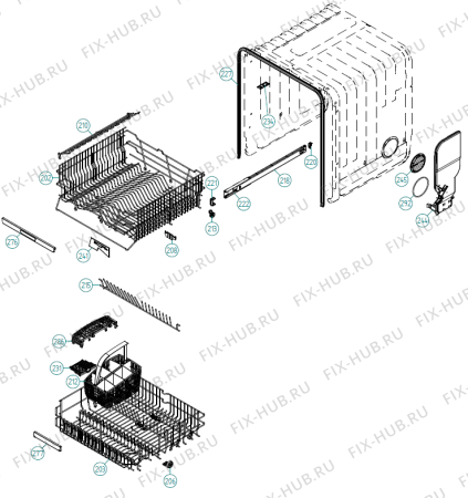 Взрыв-схема посудомоечной машины Pelgrim GVW790ONYP01 NL   -GVW790ONYP01 (401802, DW90.2) - Схема узла 02