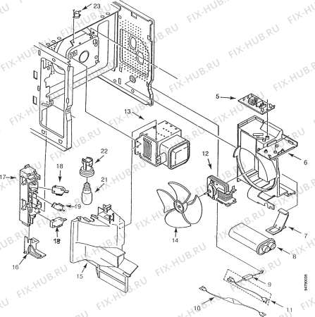 Взрыв-схема микроволновой печи Electrolux EMS1880 - Схема узла Section 4
