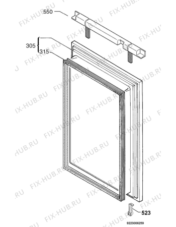 Взрыв-схема холодильника Arthurmartinelux AUF10800 - Схема узла Door 003