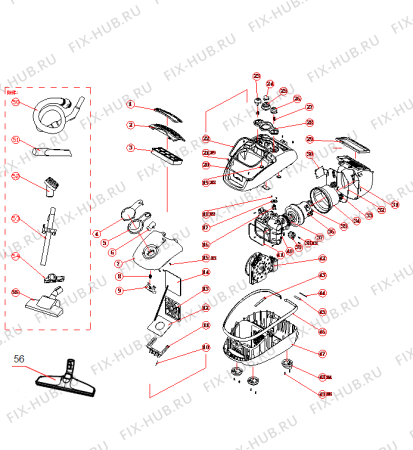 Схема №1 VCK1222OP-ECO (343133, VC-H4515) с изображением Плата управления для электропылесоса Gorenje 349042