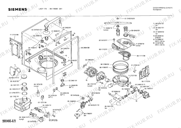 Взрыв-схема посудомоечной машины Siemens SN170035 - Схема узла 02
