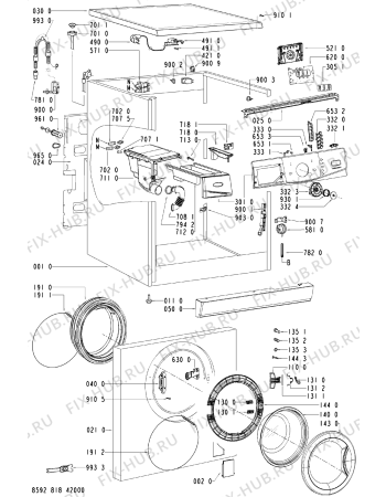 Схема №2 AWO/D 9700 с изображением Модуль (плата) для стиральной машины Whirlpool 481221470497