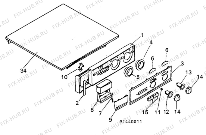 Взрыв-схема стиральной машины Electrolux WH2000 - Схема узла W30 Panel,User manual B