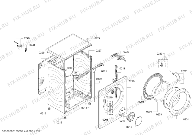 Схема №4 WLK2416LOE Serie 6, 3D Washing с изображением Ручка для стиральной машины Bosch 12007089