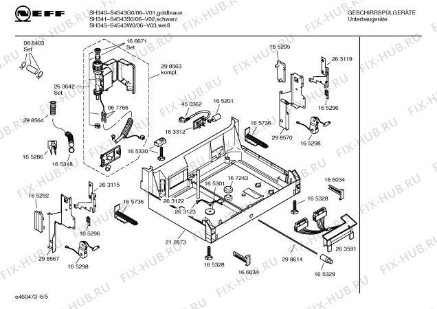 Схема №5 S4543W0 SH345 с изображением Ручка управления духовкой для моечной машины Bosch 00165941