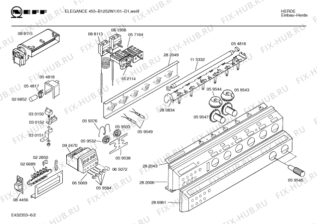 Схема №5 E1252W1 ELEGANCE 155 с изображением Часы для плиты (духовки) Bosch 00092470