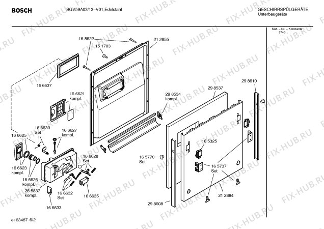 Взрыв-схема посудомоечной машины Bosch SGV59A03 - Схема узла 02