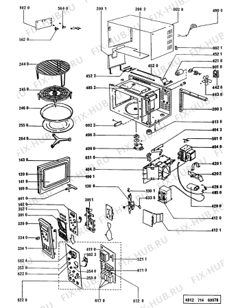 Схема №1 AVM 614 WH с изображением Дверца для микроволновки Whirlpool 481944238269
